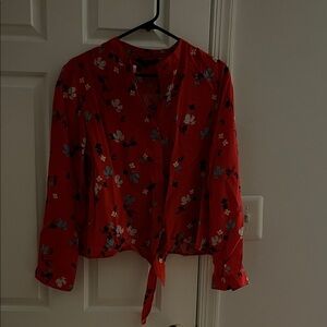 Velvet by Graham & Spencer Red Floral Blouse